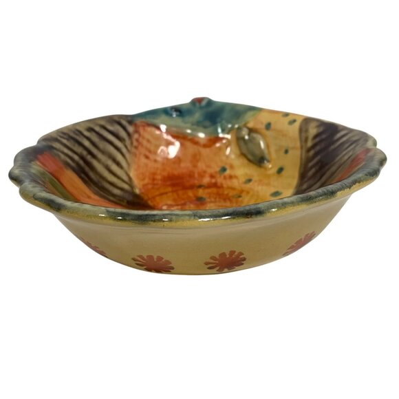 Italica Ars Pottery Hand-Painted Fish-Shaped Bowl 6" Made In Italy - Picture 7 of 9
